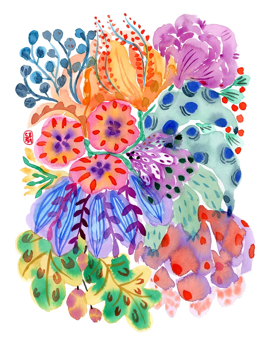 No. 022, watercolour on paper by Lida